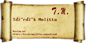 Török Melitta névjegykártya