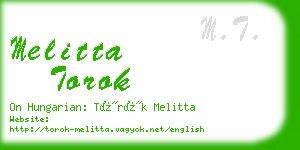 melitta torok business card